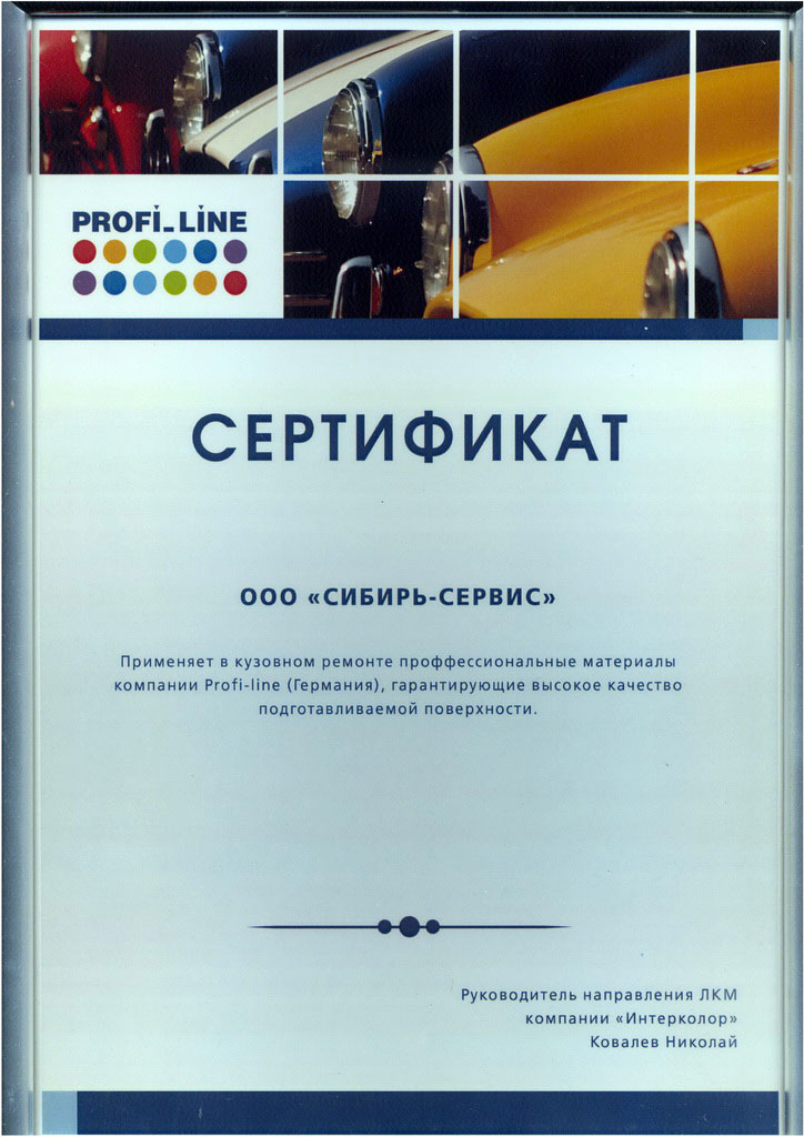 Сертификат Profi-line